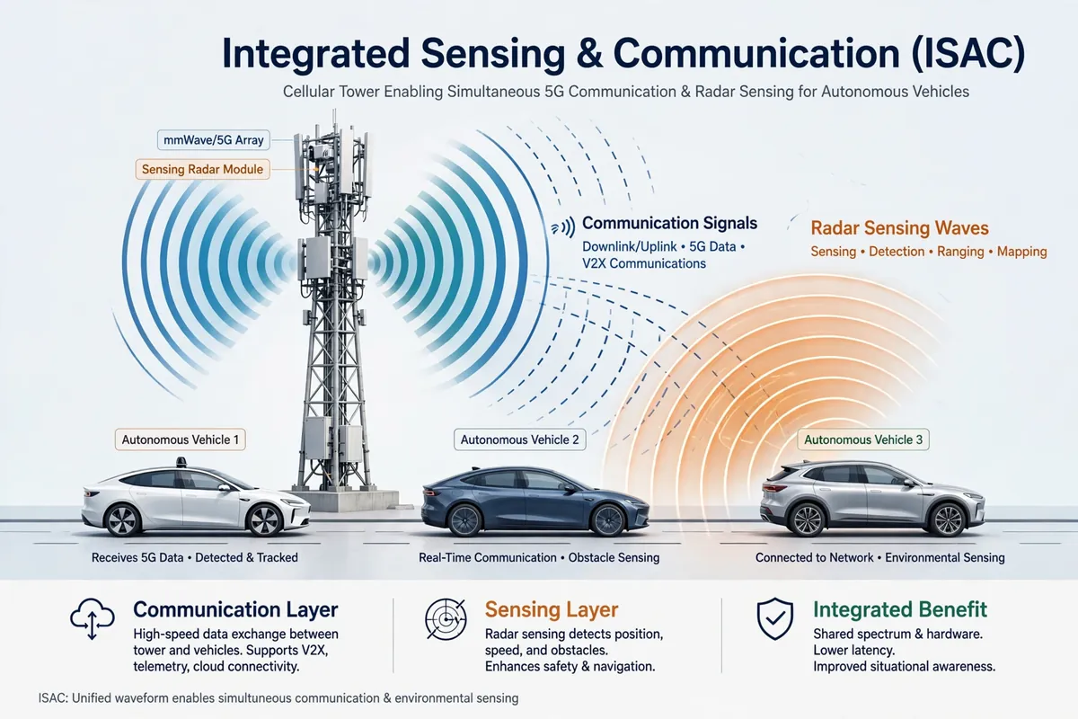 6G integrated sensing and communication concept with smart tower and autonomous vehicles