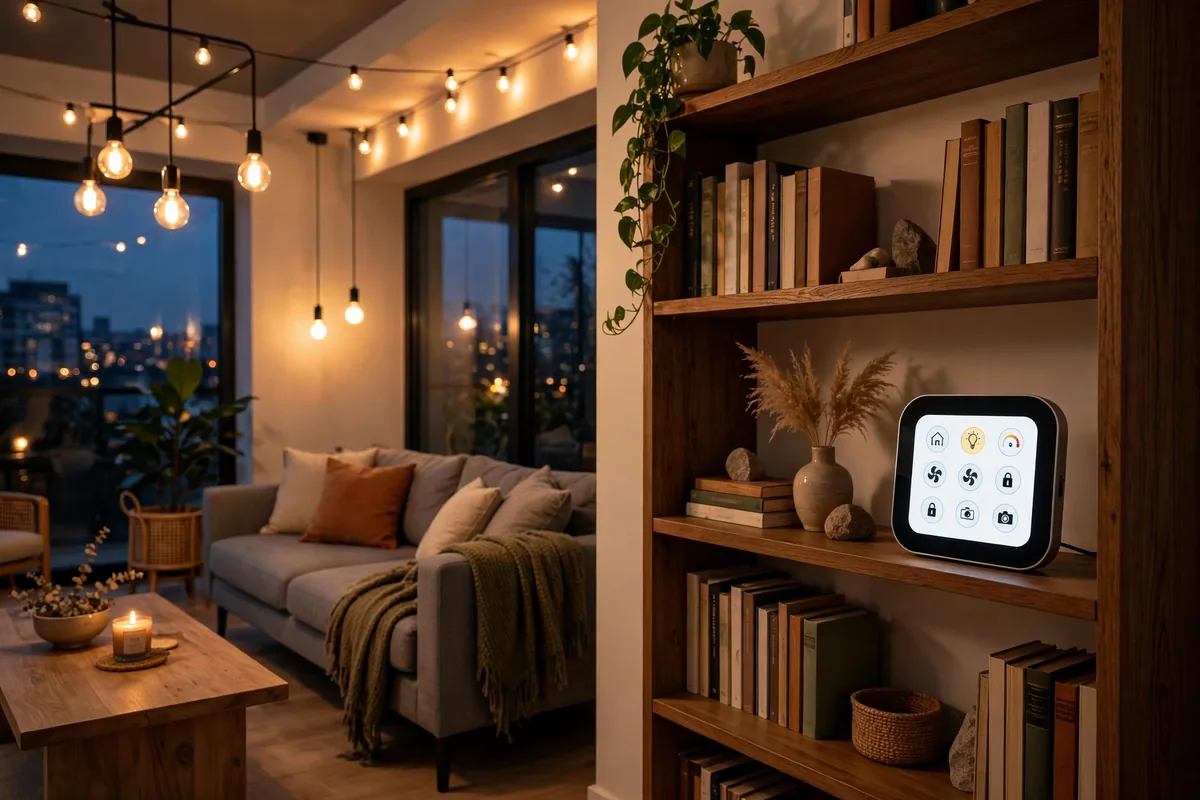 Apple October event smart home hub device in a living room