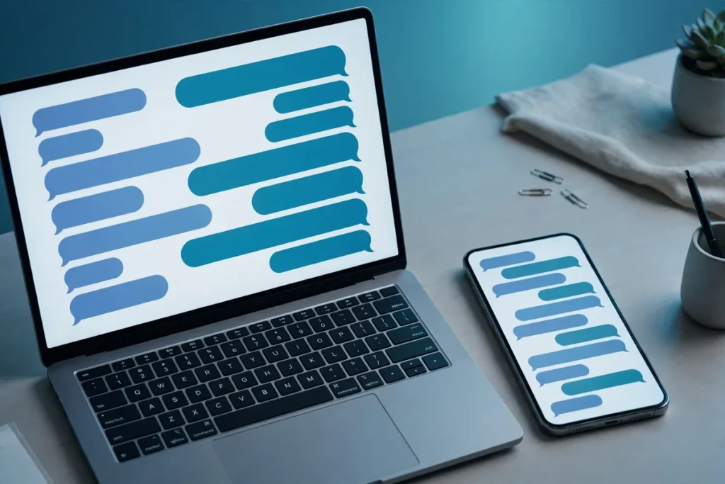 Best AI Chatbots in 2026: ChatGPT, Claude, Gemini and More Compared Best AI chatbots 2026 on a laptop and smartphone showing friendly conversation