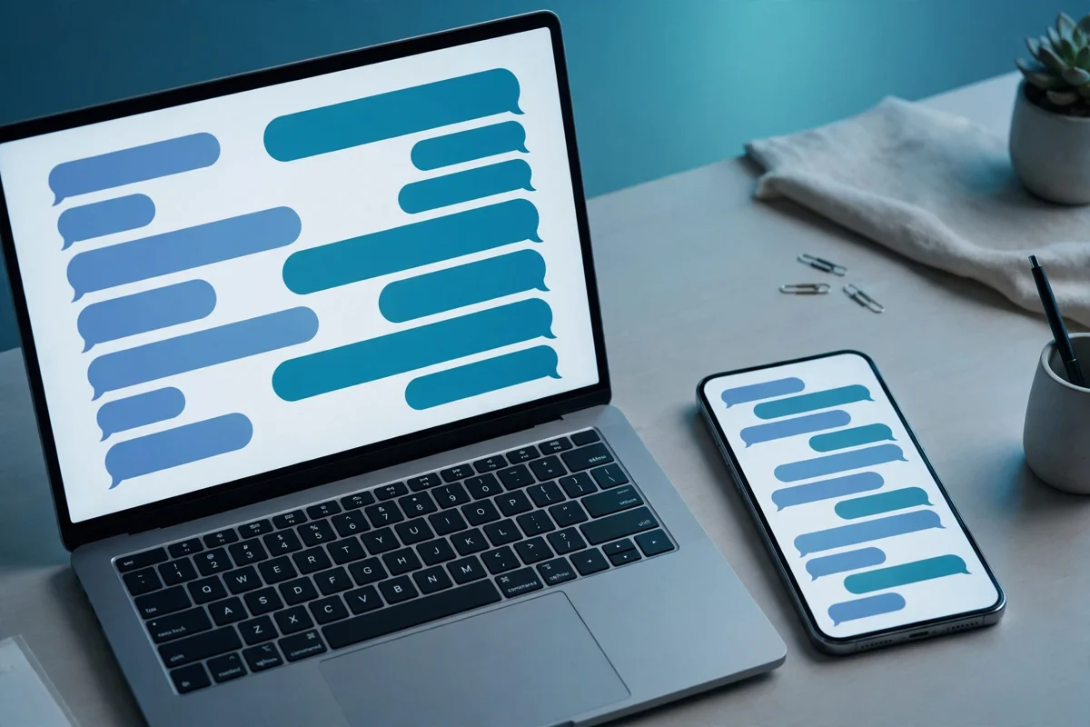 Best AI chatbots 2026 on a laptop and smartphone showing friendly conversation