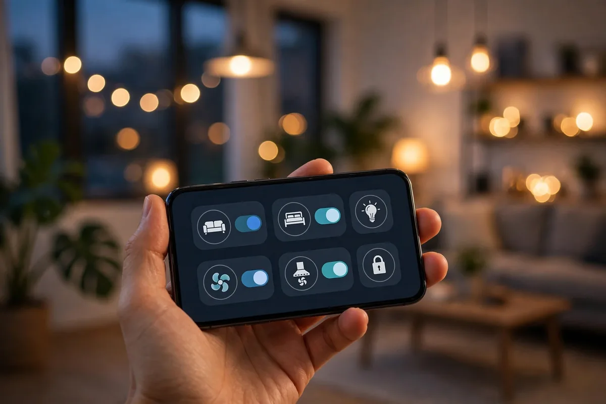 Controlling smart home devices from a phone