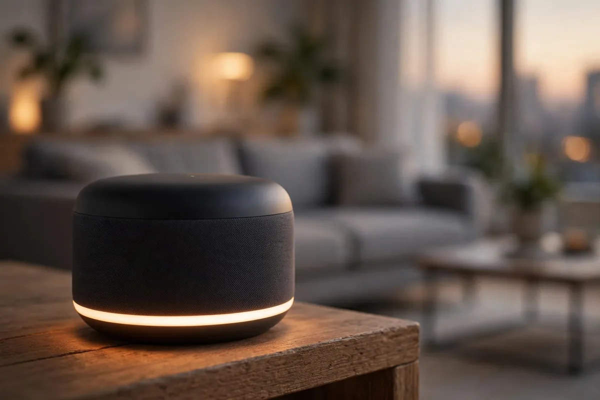 Smart speaker with glowing ring light
