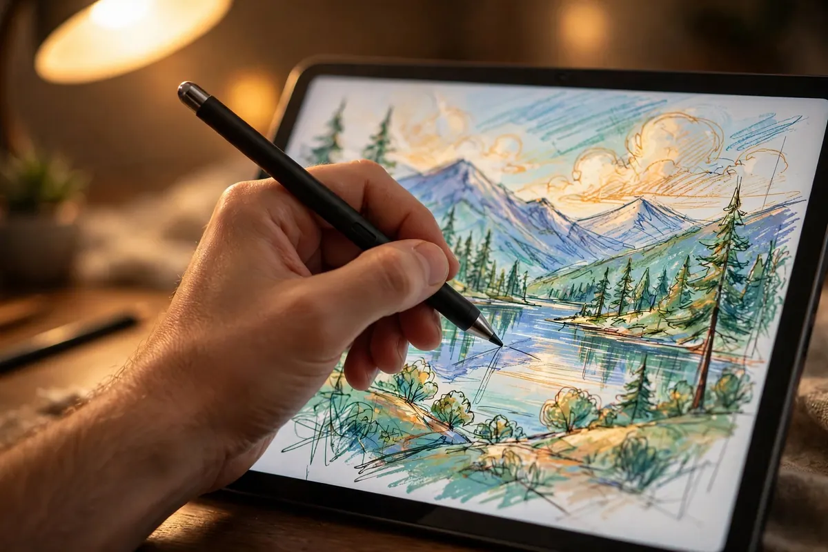 Drawing with a stylus on the best tablet 2026
