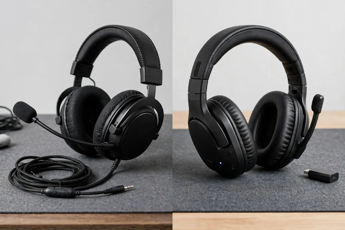 Wired and wireless gaming headsets compared side by side